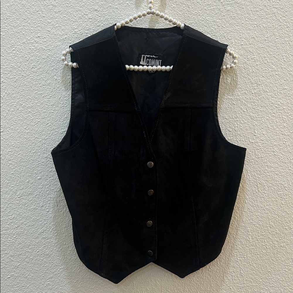 Vintage Comint Suede Leather Vest S